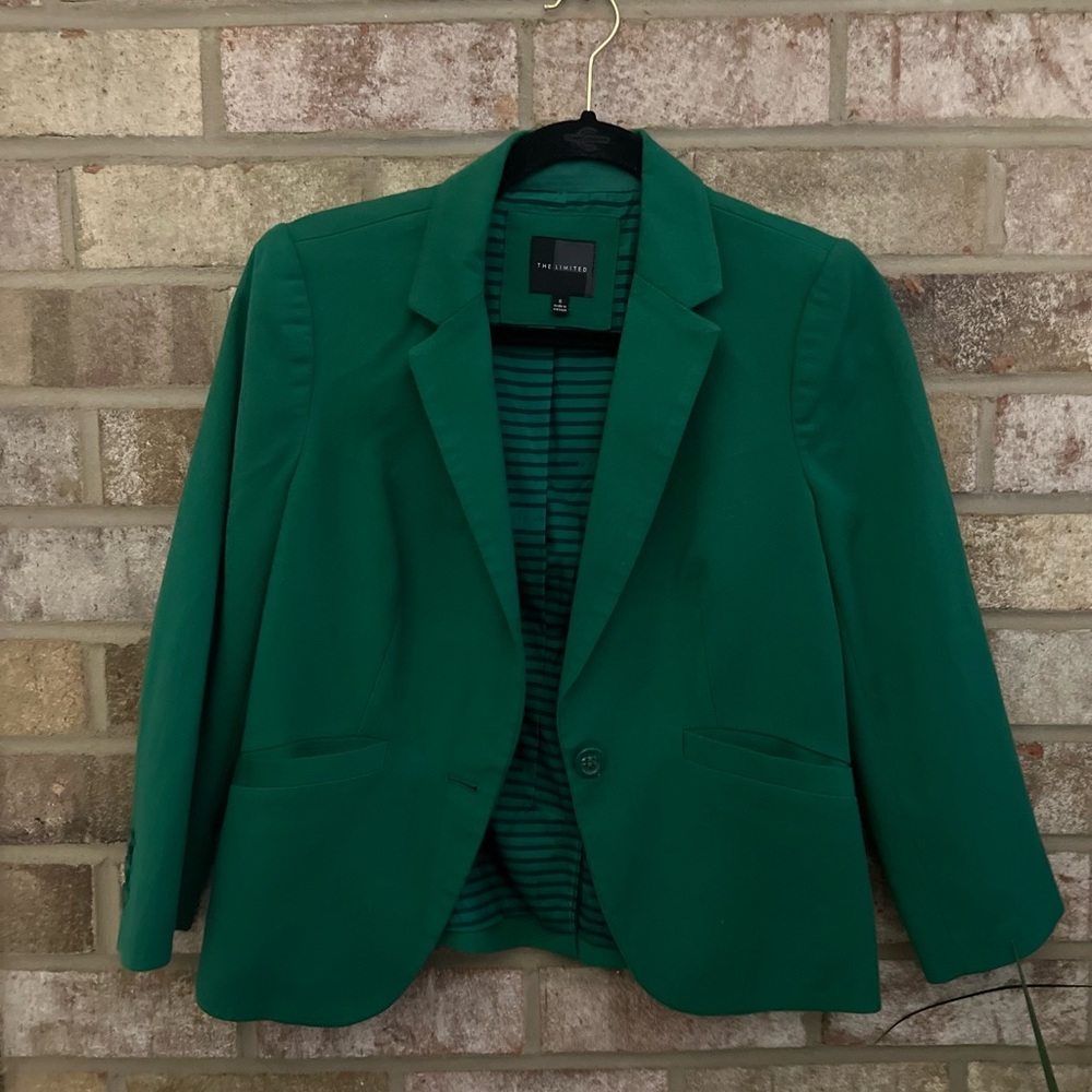Colorful Vibrant Green Quarter Sleeve Women’s The Limited Blazer Size Small